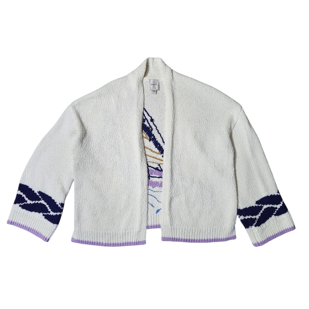 Anthropologie Maeve Maggie Sailboat Cardigan Sweater Lilac Women Size XS Small - Picture 11 of 13